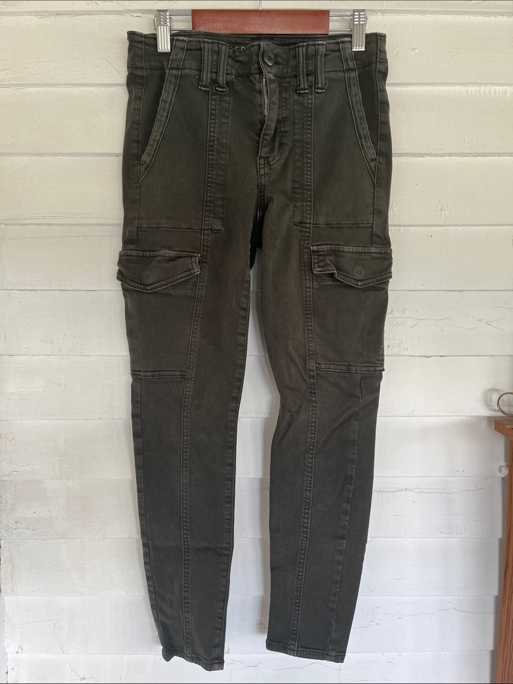 American Eagle Olive Green Cargo Skinny Jeggings